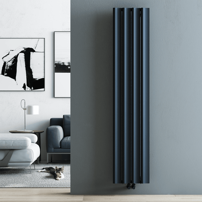 Carisa Burano S Vertikaler Aluminium-Heizkörper, modernes Design, Anthrazit 