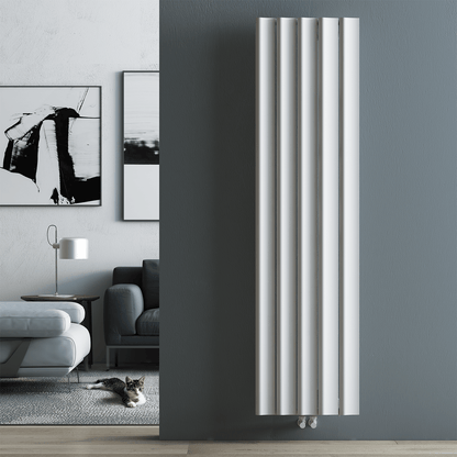 Carisa Burano S Vertikaler Aluminium-Heizkörper, modernes Design, Weiß 