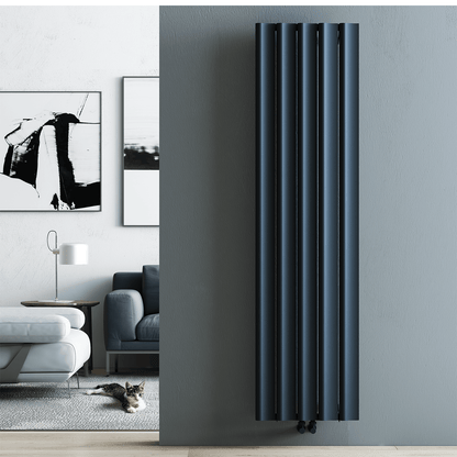 Carisa Burano S Vertikaler Aluminium-Heizkörper, modernes Design, Anthrazit 