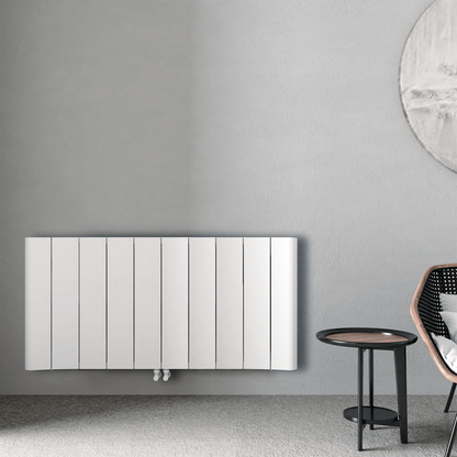 Carisa Curvy Aluminium-Heizkörper, horizontal, modernes Design, Weiß 