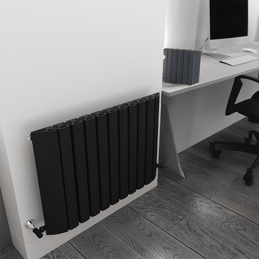 Carisa Gaia Horizontaler Aluminium-Heizkörper, modernes Design, Anthrazit 