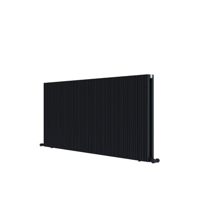 Carisa Monza Horizontaler Aluminium-Heizkörper, modernes Design, Schwarz 