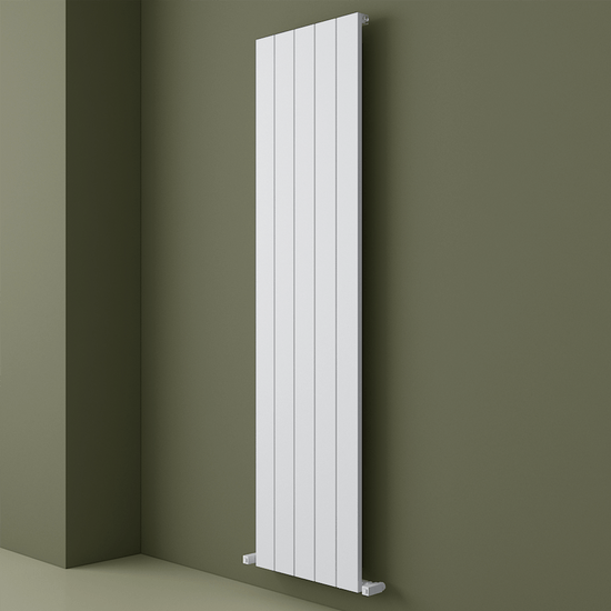 Carisa Nemo Vertikaler Aluminium-Heizkörper, modernes Design, Weiß 