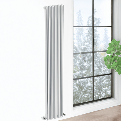 Carisa Pipette Aluminium-Heizkörper, vertikal, modernes Design, Weiß 