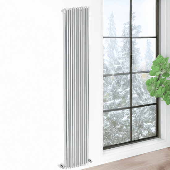 Carisa Pipette Aluminium-Heizkörper, vertikal, modernes Design, Weiß 