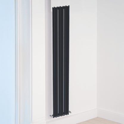Carisa Pipette Vertikaler Aluminium-Heizkörper, modernes Design, Anthrazit 