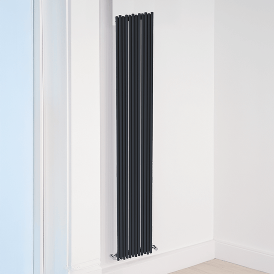 Carisa Pipette Vertikaler Aluminium-Heizkörper, modernes Design, Anthrazit 
