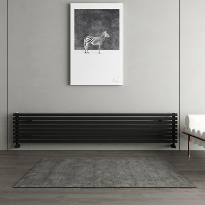 Carisa Sophia Xl Horizontaler Aluminium-Heizkörper, modernes Design, Schwarz