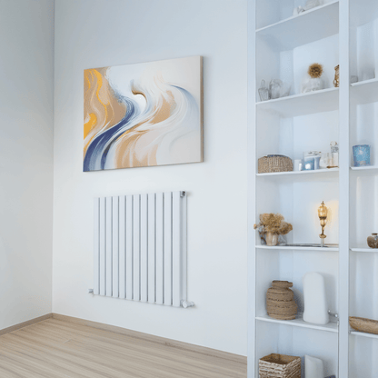 Carisa Tallis Horizontaler Aluminium-Heizkörper, modernes Design, Weiß 