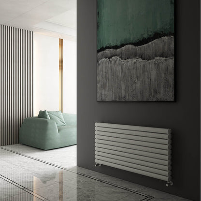 Carisa Tallis XL Horizontaler Aluminium-Heizkörper, modernes Design, Weiß 