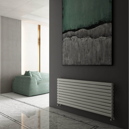 Carisa Tallis XL Horizontaler Aluminium-Heizkörper, modernes Design, Weiß 