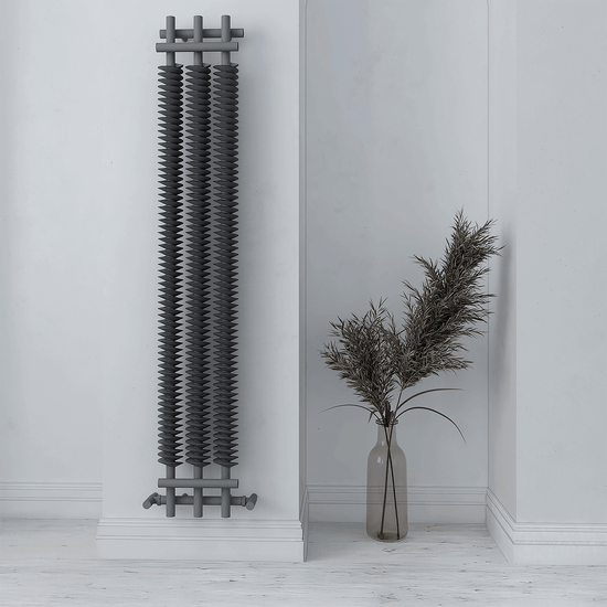 Carisa Dora Vertikaler Stahlheizkörper, modernes Design, hellgrau 