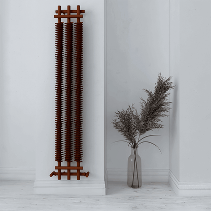 Carisa Dora Vertikaler Stahlheizkörper, modernes Design, mattes Kupfermetallic 