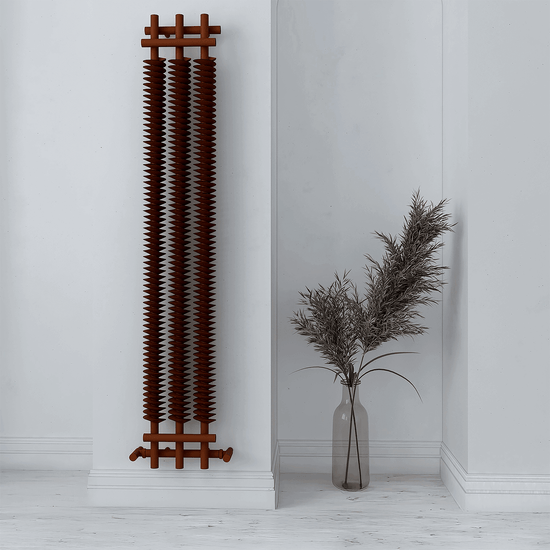 Carisa Dora Vertikaler Stahlheizkörper, modernes Design, mattes Kupfermetallic 