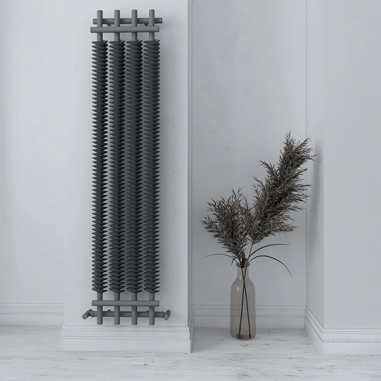 Carisa Dora Vertikaler Stahlheizkörper, modernes Design, hellgrau 