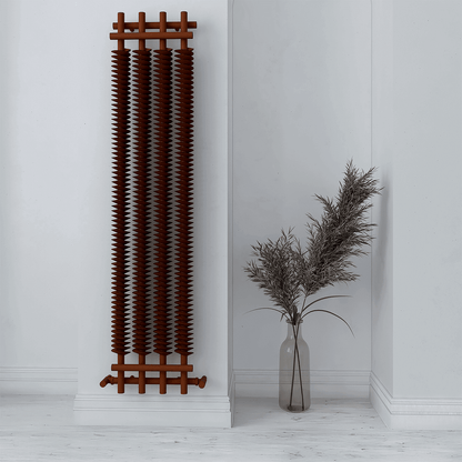 Carisa Dora Vertikaler Stahlheizkörper, modernes Design, mattes Kupfermetallic 
