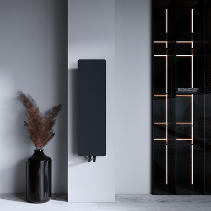 Carisa Croydon Slim Design Vertikaler Stahlheizkörper Modernes Design Schwarz 