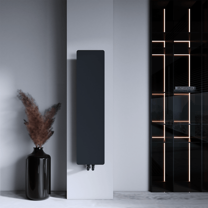 Carisa Croydon Slim Design Vertikaler Stahlheizkörper Modernes Design Schwarz 