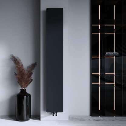 Carisa Croydon Slim Design Vertikaler Stahlheizkörper Modernes Design Schwarz 