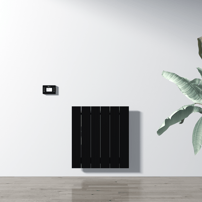 Carisa Boreas M Horizontaler elektrischer Heizkörper, modernes Design, Schwarz 