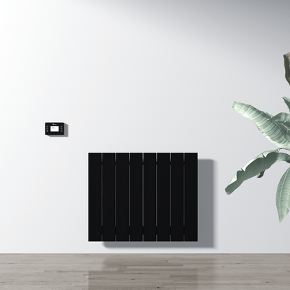 Carisa Boreas M Horizontaler elektrischer Heizkörper, modernes Design, Schwarz 