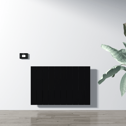 Carisa Boreas M Horizontaler elektrischer Heizkörper, modernes Design, Schwarz 
