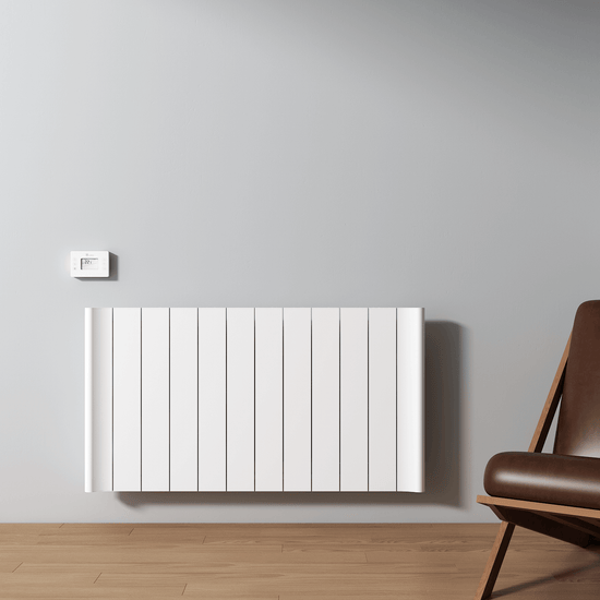 Carisa Boreas B Horizontaler elektrischer Heizkörper, modernes Design, Weiß 