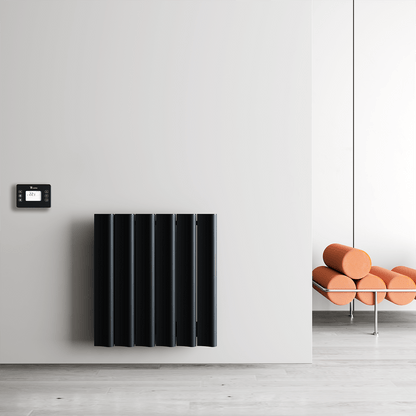 Carisa Boreas S Horizontaler elektrischer Heizkörper, modernes Design, Schwarz 