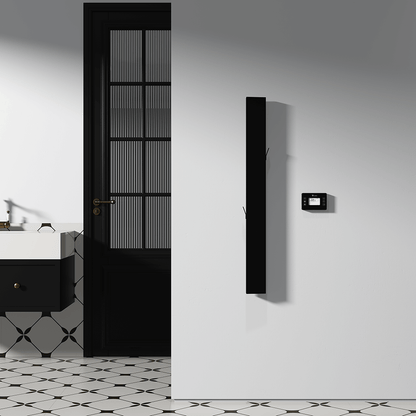 Carisa Boreas Notus S Vertikaler elektrischer Heizkörper, modernes Design, Schwarz 