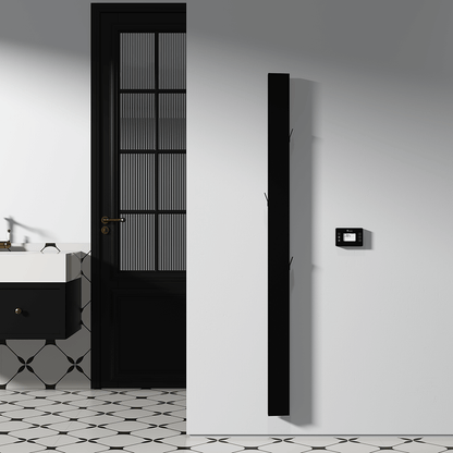 Carisa Boreas Notus S Vertikaler elektrischer Heizkörper, modernes Design, Schwarz 