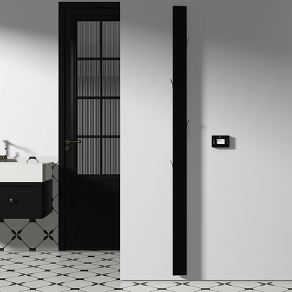Carisa Boreas Notus S Vertikaler elektrischer Heizkörper, modernes Design, Schwarz 