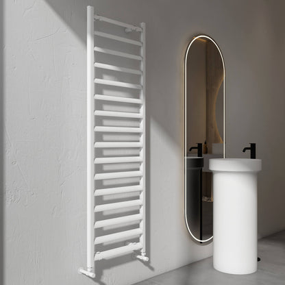 Carisa Lara L Handtuchwärmer aus Aluminium, modernes Design, Weiß 
