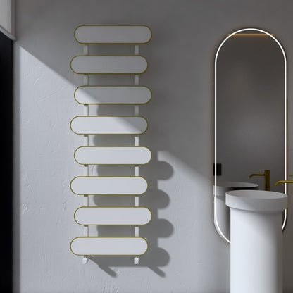 Carisa Magico Bad-Handtuchwärmer aus Aluminium, modernes Design, Weiß 