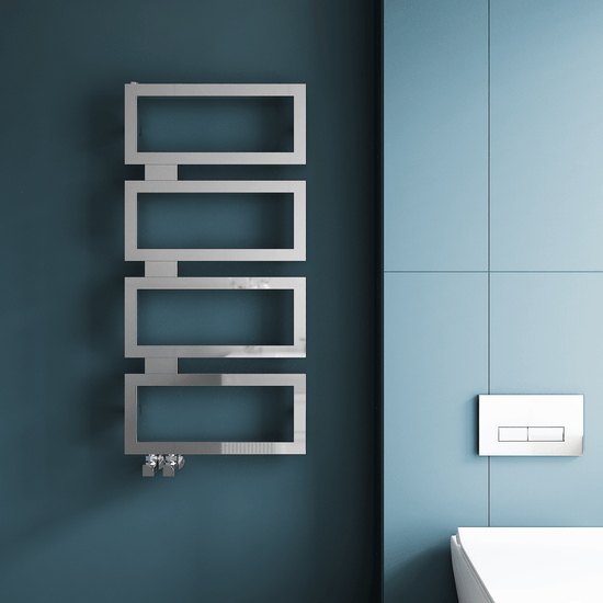 Carisa Beck Handtuchwärmer aus Edelstahl, modernes Design, hochglanzpoliert 
