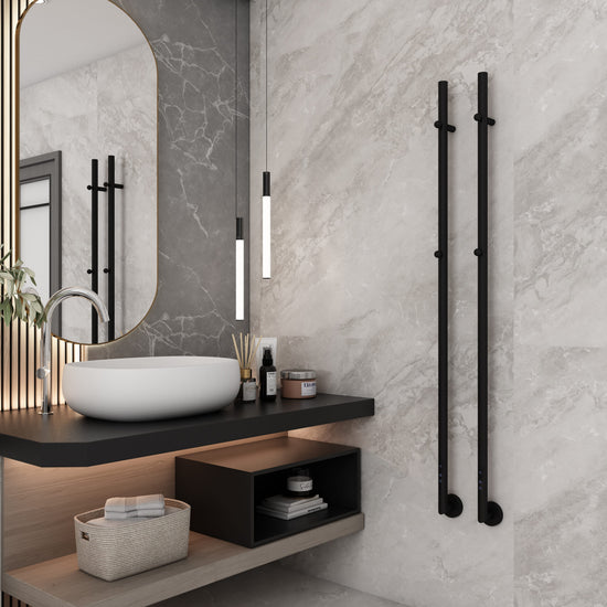 Carisa Dante Sèche-Serviette Électrique Design Moderne Noir Mat