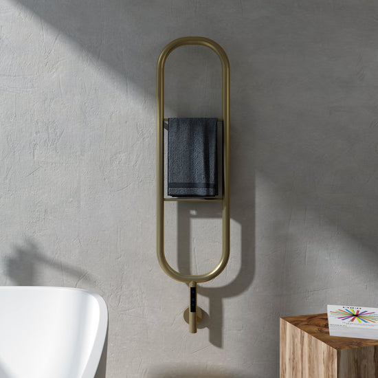 Carisa Felix Sèche-Serviette Électrique Design Moderne Laiton Anodisé Brossé