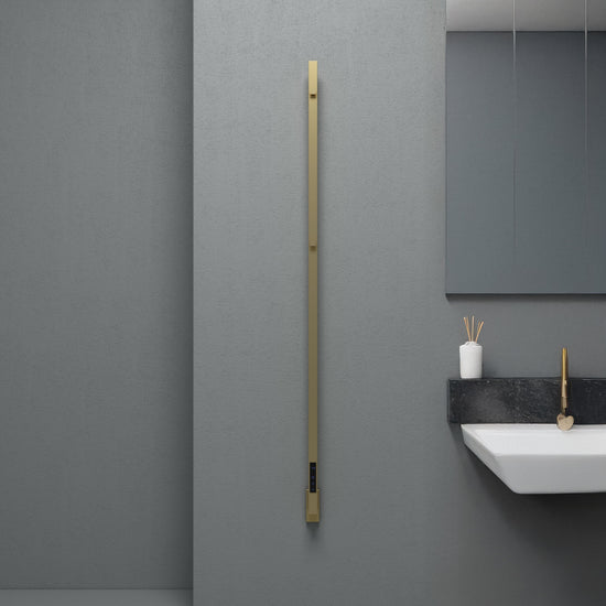 Carisa Maxim Sèche-Serviette Électrique Design Moderne Laiton Anodisé Brossé