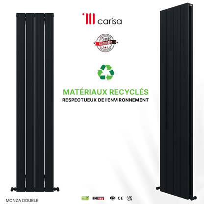 Carisa Monza Vertikaler Aluminium-Heizkörper, modernes Design, Anthrazit 