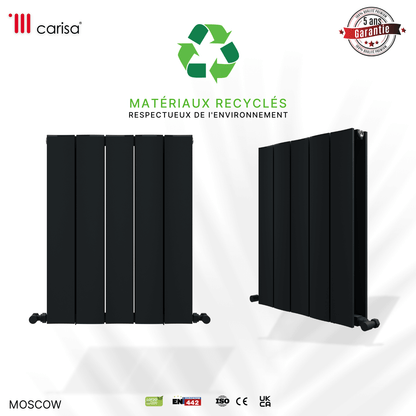 Carisa Moskau Horizontaler Aluminium-Heizkörper, modernes Design, Anthrazit 