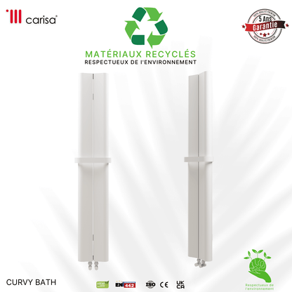Carisa Curvy Bad-Handtuchwärmer aus Aluminium, modernes Design, Weiß 