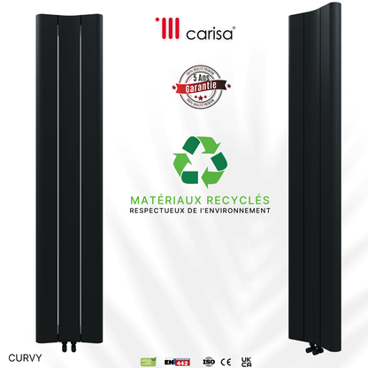Carisa Curvy Vertikaler Aluminiumheizkörper Modernes Design Anthrazit 