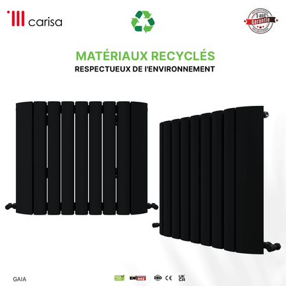 Carisa Gaia Horizontaler Aluminium-Heizkörper, modernes Design, Anthrazit 