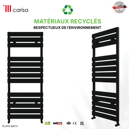 Carisa Plata Bad-Handtuchwärmer aus Aluminium, modernes Design, Anthrazit 