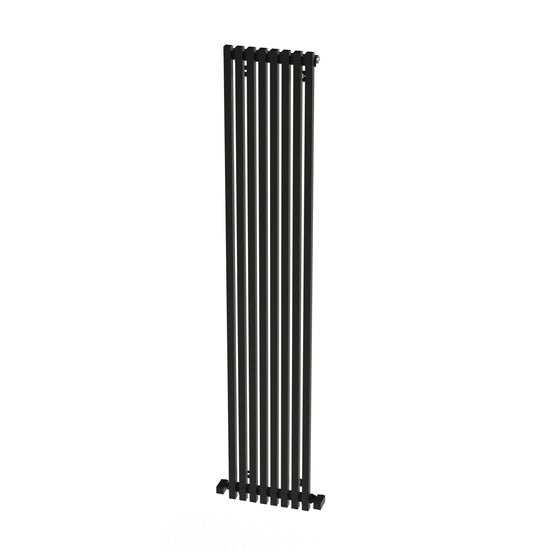 Carisa Sophia Vertikaler Aluminium-Heizkörper, modernes Design, Schwarz 