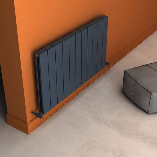 Carisa Angers Horizontaler Aluminium-Heizkörper, modernes Design, Anthrazit 