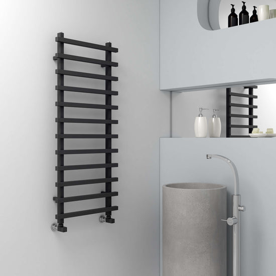 Carisa Baron L Handtuchwärmer aus Aluminium, modernes Design, Anthrazit 