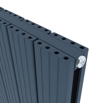 Carisa Chambord Horizontaler Aluminium-Heizkörper, modernes Design, Anthrazit 