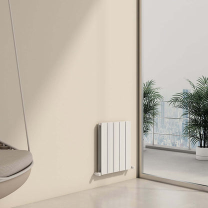 Carisa Chambord Horizontaler Aluminium-Heizkörper, modernes Design, Weiß 