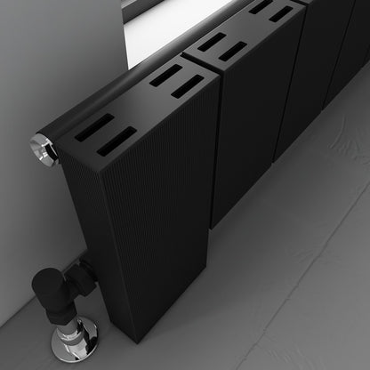 Carisa Elvino Bodenheizkörper aus Aluminium, horizontal, modernes Design, Schwarz 