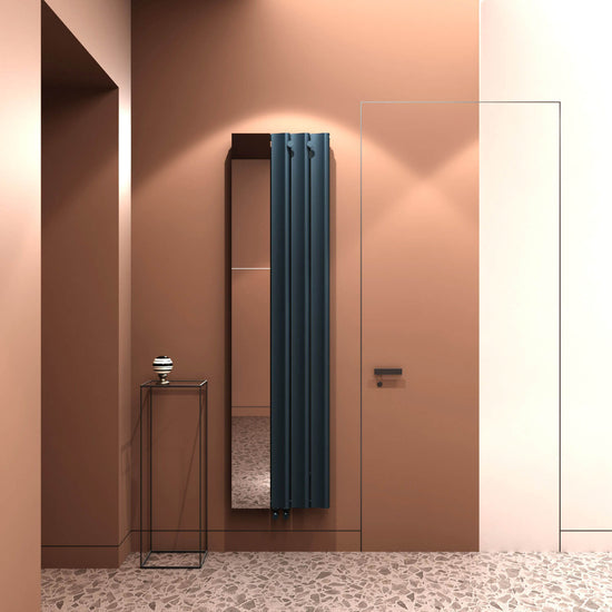 Carisa Entrance Vertikaler Aluminium-Heizkörper, modernes Design, Anthrazit 